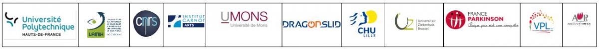 logos des partenaires du projet de recherche Parkinsoncom